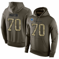 NFL Nike Dallas Cowboys 70 Zack Martin Green Salute To Service Mens Pullover Hoodie