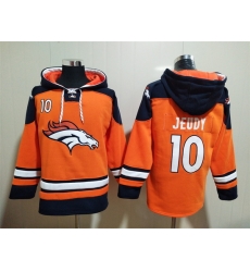 Men Denver Broncos 10 Jerry Jeudy Stitched Hoodie