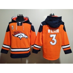 Men Denver Broncos 3 Russell Wilson Stitched Hoodie