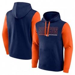 Men Orange Denver Broncos Outline Pullover Hoodie