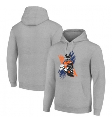 Men Starter Heather Gray Denver Broncos Player X Fleece Pullover Hoodie