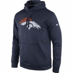 Mens NFL Denver Broncos Nike Navy Practice Performance Pullover Hoodie