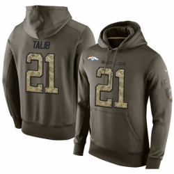 NFL Nike Denver Broncos 21 Aqib Talib Green Salute To Service Mens Pullover Hoodie