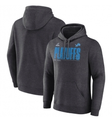 Men Detroit Lions Heather Charcoal 2024 Playoffs Fleece Pullover Hoodie