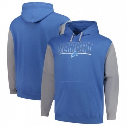 Men Mensfanatics Blue Detroit Lions Big And Tall Outline Pullover Hoodie