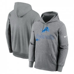 Men Nike Heather Gray Detroit Lions Performance Pullover Hoodie