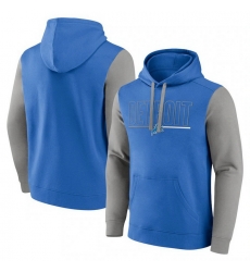 Men Silver Detroit Lions Outline Pullover Hoodie