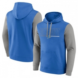 Men Silver Detroit Lions Outline Pullover Hoodie