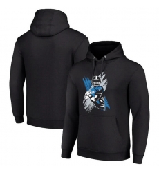 Men Starter Black Detroit Lions Player X Fleece Pullover Hoodie