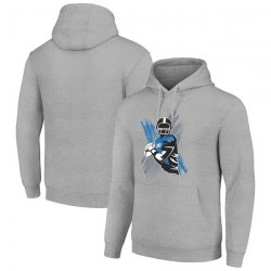 Men Starter Heather Gray Detroit Lions Player X Fleece Pullover Hoodie