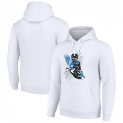 Men Starter White Detroit Lions Player X Fleece Pullover Hoodie