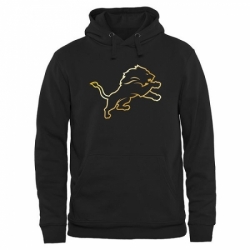 NFL Mens Detroit Lions Pro Line Black Gold Collection Pullover Hoodie