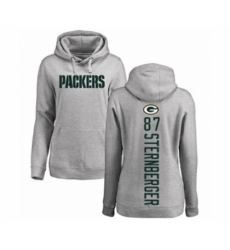 Football Womens Green Bay Packers 87 Jace Sternberger Ash Backer Hoodie