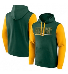 Men Gold Green Bay Packers Outline Pullover Hoodie