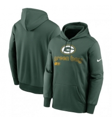 Men Nike Green Green Bay Packers Performance Pullover Hoodie