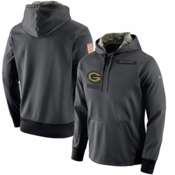 NFL Mens Green Bay Packers Nike Anthracite Salute to Service Player Performance Hoodie