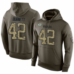 NFL Nike Green Bay Packers 42 Morgan Burnett Green Salute To Service Mens Pullover Hoodie