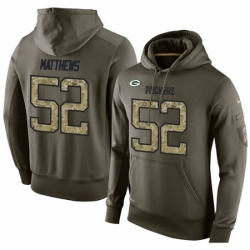 NFL Nike Green Bay Packers 52 Clay Matthews Green Salute To Service Mens Pullover Hoodie