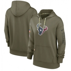 Women Houston Texans 2022 Olive Salute To Service Therma Performance Pullover Hoodie