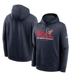 Men Houston Texans Navy 2024 AFC South Champions Locker Room Trophy Collection Pullover Hoodie