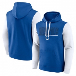 Men White Indianapolis Colts Outline Pullover Hoodie