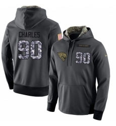 NFL Mens Nike Jacksonville Jaguars 90 Stefan Charles Stitched Black Anthracite Salute to Service Player Performance Hoodie