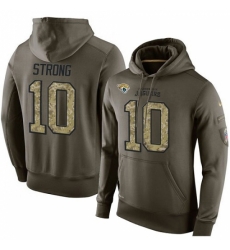 NFL Nike Jacksonville Jaguars 10 Jaelen Strong Green Salute To Service Mens Pullover Hoodie