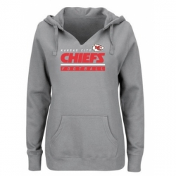 NFL Kansas City Chiefs Majestic Womens Self Determination Pullover Hoodie Heather Gray