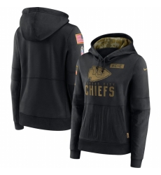 Women Kansas City Chiefs Nike 2020 Salute to Service Performance Pullover Hoodie Black