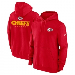 Men Kansas City Chiefs Red Sideline Club Fleece Pullover Hoodie