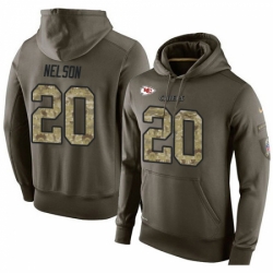 NFL Nike Kansas City Chiefs 20 Steven Nelson Green Salute To Service Mens Pullover Hoodie