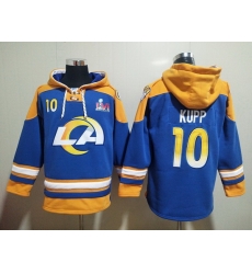 Men Los Angeles Rams 10 Cooper Kupp 2022 Royal Super Bowl LVI Champions Pullover Hoodi