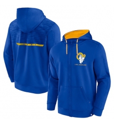 Men Los Angeles Rams Blue Defender Evo Full Zip Hoodie