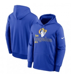 Men Nike Royal Los Angeles Rams Performance Pullover Hoodie