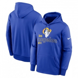 Men Nike Royal Los Angeles Rams Performance Pullover Hoodie