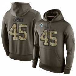 NFL Nike Los Angeles Rams 45 Zach Laskey Green Salute To Service Mens Pullover Hoodie