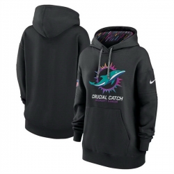 Women Miami Dolphins Black 2024 Crucial Catch Club Pullover Hoodie