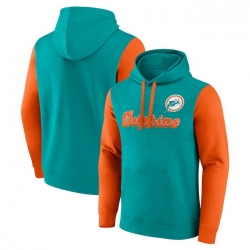 Men Fanatics Aqua Miami Dolphins Fleece Pullover Hoodie