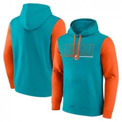 Men Orange Miami Dolphins Outline Pullover Hoodie