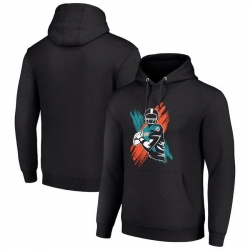 Men Starter Black Miami Dolphins Player X Fleece Pullover Hoodie