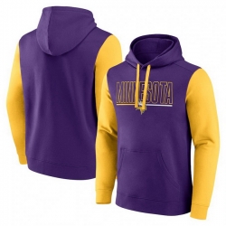 Men Gold Minnesota Vikings Outline Pullover Hoodie