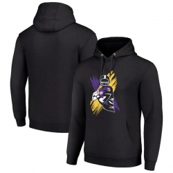 Men Starter Black Minnesota Vikings Player X Fleece Pullover Hoodie