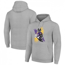 Men Starter Heather Gray Minnesota Vikings Player X Fleece Pullover Hoodie