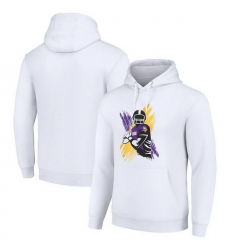 Men Starter White Minnesota Vikings Player X Fleece Pullover Hoodie