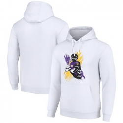 Men Starter White Minnesota Vikings Player X Fleece Pullover Hoodie