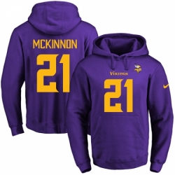 NFL Mens Nike Minnesota Vikings 21 Jerick McKinnon PurpleGold No Name Number Pullover Hoodie