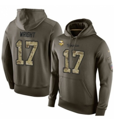 NFL Nike Minnesota Vikings 17 Jarius Wright Green Salute To Service Mens Pullover Hoodie