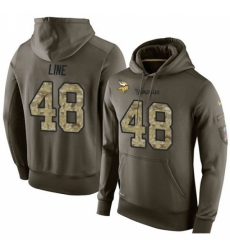 NFL Nike Minnesota Vikings 48 Zach Line Green Salute To Service Mens Pullover Hoodie