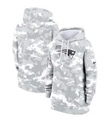 Women New England Patriots 2024 Arctic Camo Salute To Service Club Fleece Pullover Hoodie