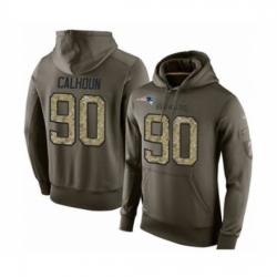 Football New England Patriots 90 Shilique Calhoun Green Salute To Service Mens Pullover Hoodie